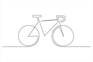 Continuous one line bicycle outline vector art illustration © MdOmar