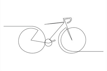 Continuous one line bicycle outline vector art illustration © MdOmar