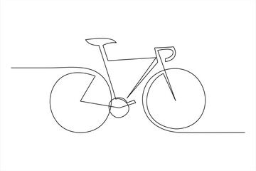 Continuous one line bicycle outline vector art illustration © MdOmar
