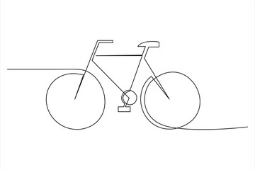 Continuous one line bicycle outline vector art illustration © MdOmar