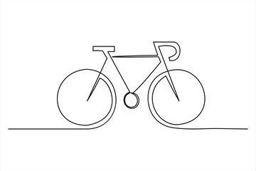 Continuous one line bicycle outline vector art illustration © MdOmar