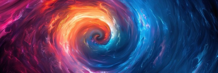 Fototapeta premium Abstract Swirling Nebula with Fiery and Icy Hues