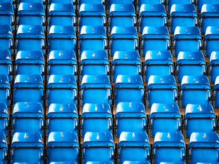 Fototapeta premium Rows of plastic seats with numbers in a sports arena