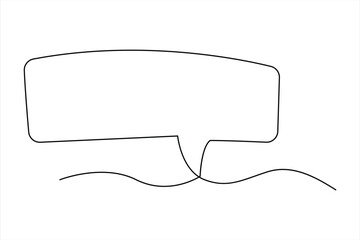 Continuous one line drawing of speech bubble. Doodle Vector illustration