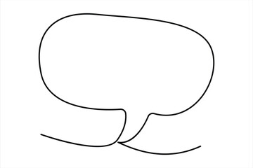 Naklejka premium Continuous one line drawing of speech bubble. Doodle Vector illustration