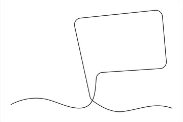 Continuous one line drawing of speech bubble. Doodle Vector illustration