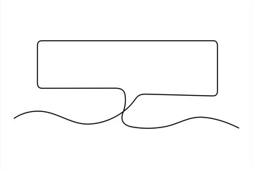 Continuous one line drawing of speech bubble. Doodle Vector illustration