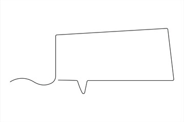 Continuous one line drawing of speech bubble. Doodle Vector illustration