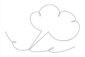 Continuous one line drawing of speech bubble. Doodle Vector illustration