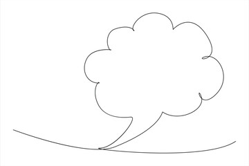 Continuous one line drawing of speech bubble. Doodle Vector illustration