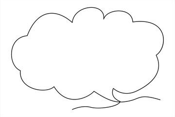Continuous one line drawing of speech bubble. Doodle Vector illustration