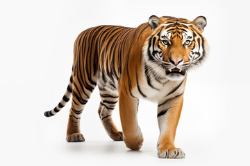 Naklejka premium Tiger over isolated white background. Animal
