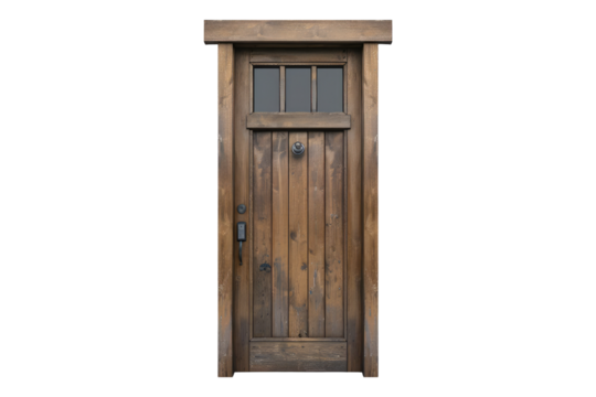 Craft man style door isolated on transparent background - Powered by Adobe