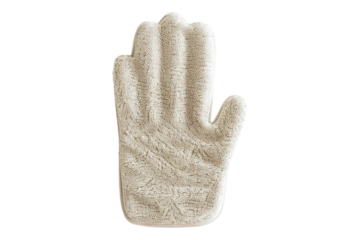 Exfoliating massage gloves isolated on transparent background
