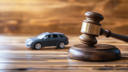 Car models and hammers Accident or insurance cases, court cases and car auction ideas