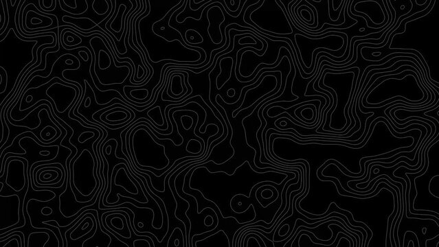 Topograf&iacute;a animada sobre fondo negro. Fondo tecnol&oacute;gico.