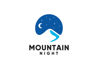 night mountain creative modern logo design