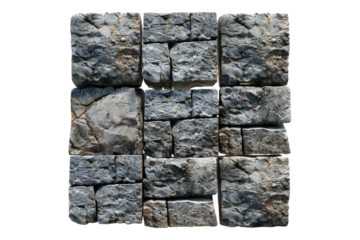 Granite wall isolated on transparent background