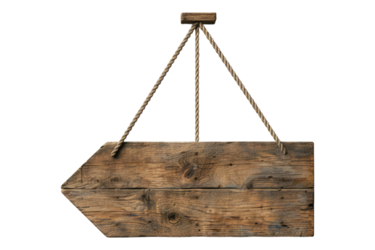 Hanging wooden Arrows isolated on transparent background