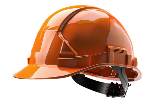 Hard hat worksite isolated on transparent background - Powered by Adobe