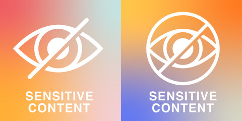 Sensitive content warning icons