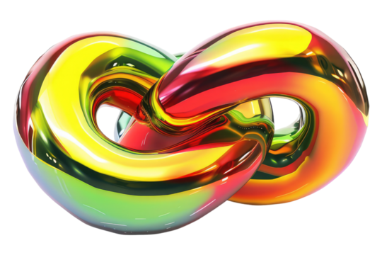 Holographic green yellow red gradient isolated on transparent background