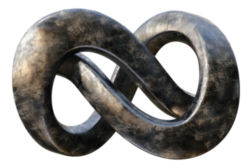 Interconnected infinity isolated on transparent background