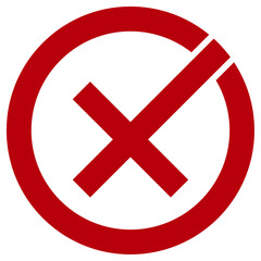 No icon vector symbol, round cross icon isolated on white background. Flat design