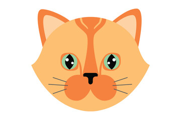 Cute Cat Flat Sticker Design