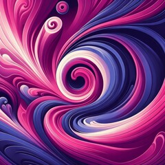 Obraz premium A vibrant digital artwork showcasing abstract swirls in pink and purple tones. The dynamic flow and rich colors create an energetic and captivating visual experience, ideal for modern decor.. AI