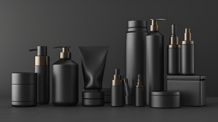 Cosmetic product in tube, bottle, lotion or serum on cream background and tropical monstera leaves.