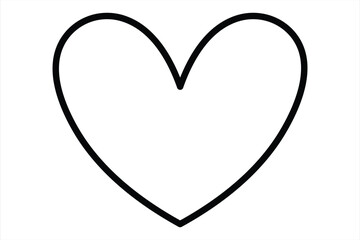 Heart continuous one line art drawing color shape Love sign outline Vector illustration