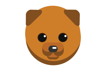 Cute Dog Flat Sticker Design