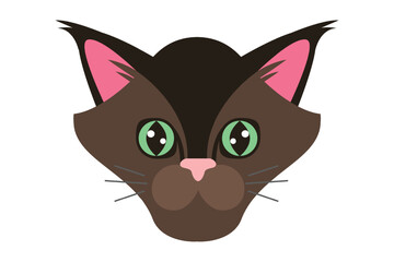 Cute Cat Flat Sticker Design