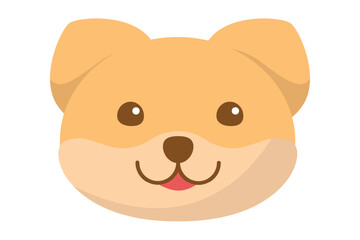 Cute Dog Flat Sticker Design