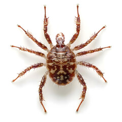 Mite top view isolated on white background