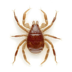 Mite top view isolated on white background