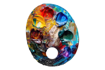 Painting palete isolated on transparent background