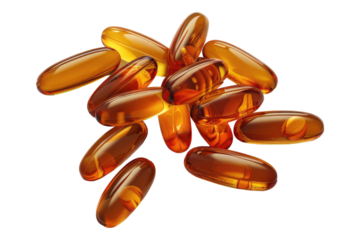 Omega 3 fish oil isolated on transparent background