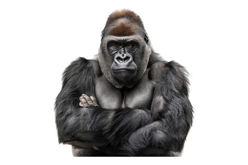 Fototapeta premium Portrait of Gorilla isolated on transparent background