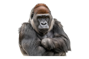 Obraz premium Portrait of Gorilla isolated on transparent background