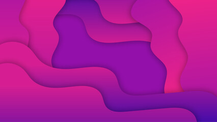 Papercut style background. Gradient wave layers template design