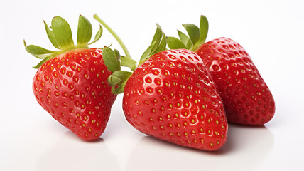strawberries on white background