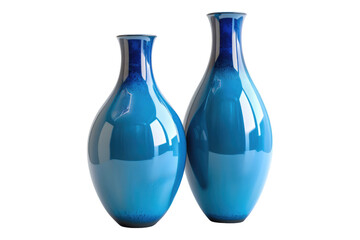 Twin blue vessels isolated on transparent background