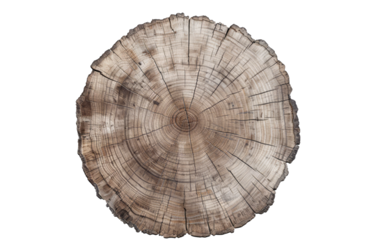 Tree slice circle sign isolated on transparent background