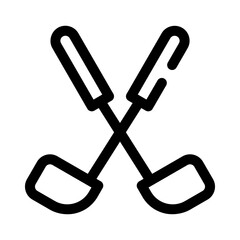 golf clubs line icon