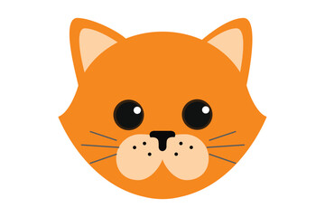 Cute Cat Flat Sticker Design