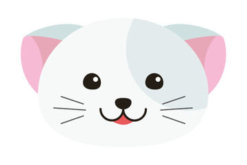 Cute Cat Flat Sticker Design
