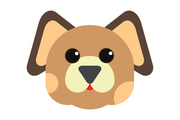 Cute Dog Flat Sticker Design