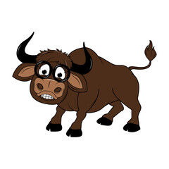 Cute Cartoon Bull